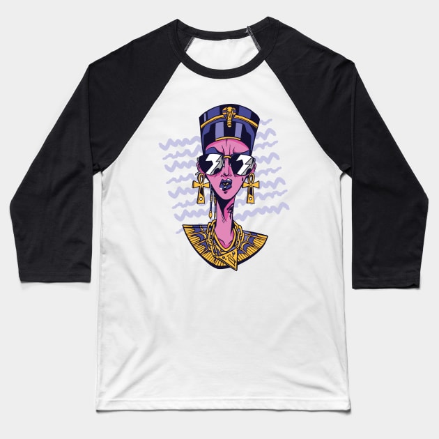 Ancient Egypt Beautiful cool NEFERTITI pyramids Baseball T-Shirt by Midoart